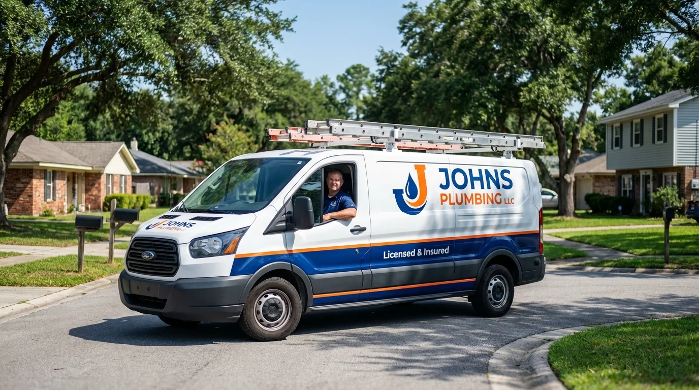 Johns Plumbing LLC service van in Goochland, VA