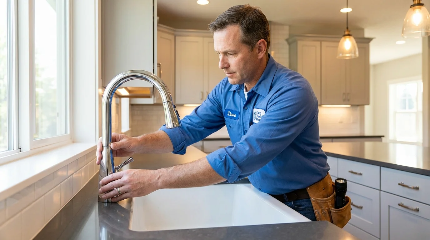 Kitchen faucet installation by Johns Plumbing LLC in Goochland